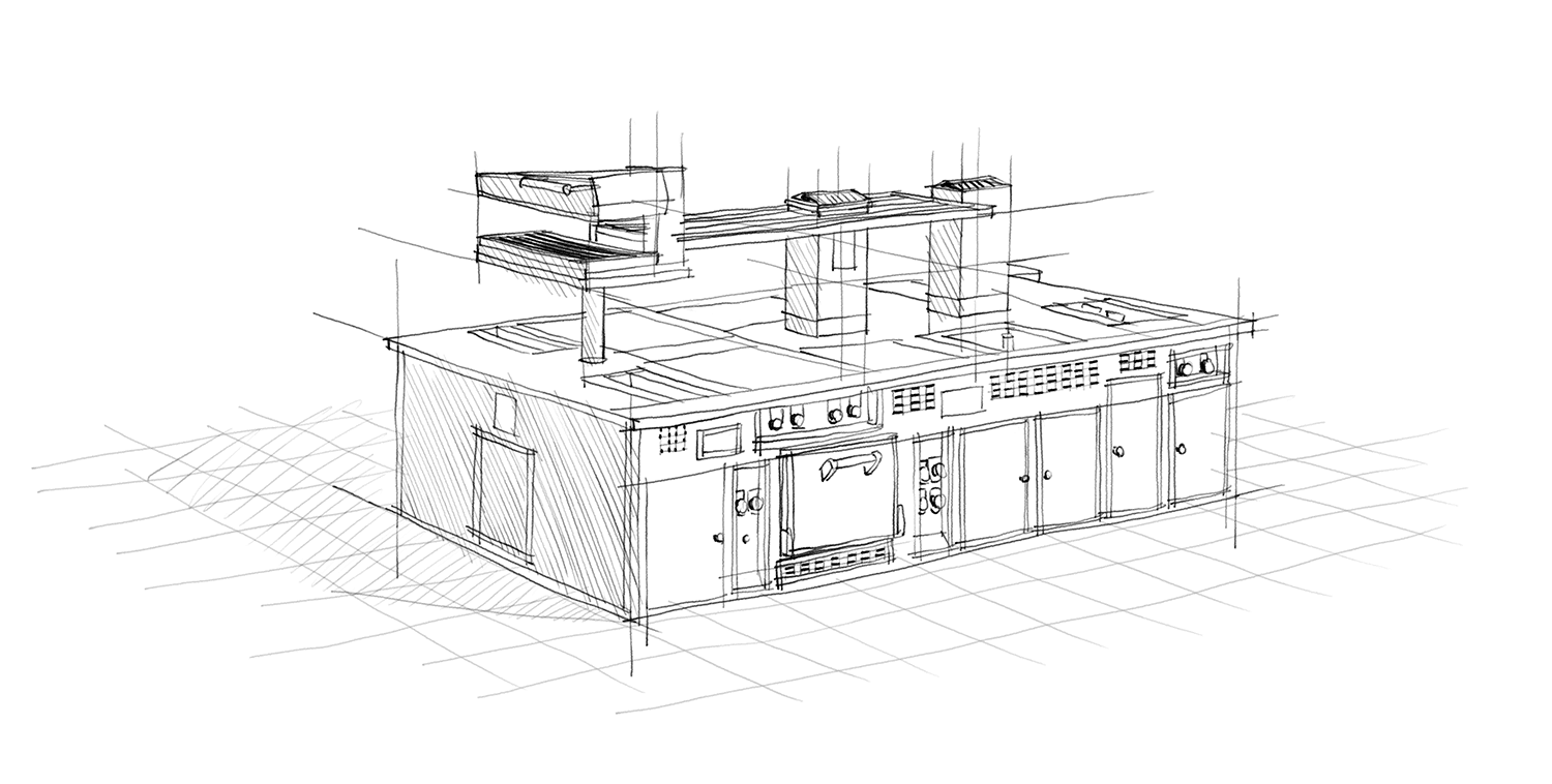 drawing Molteni stove